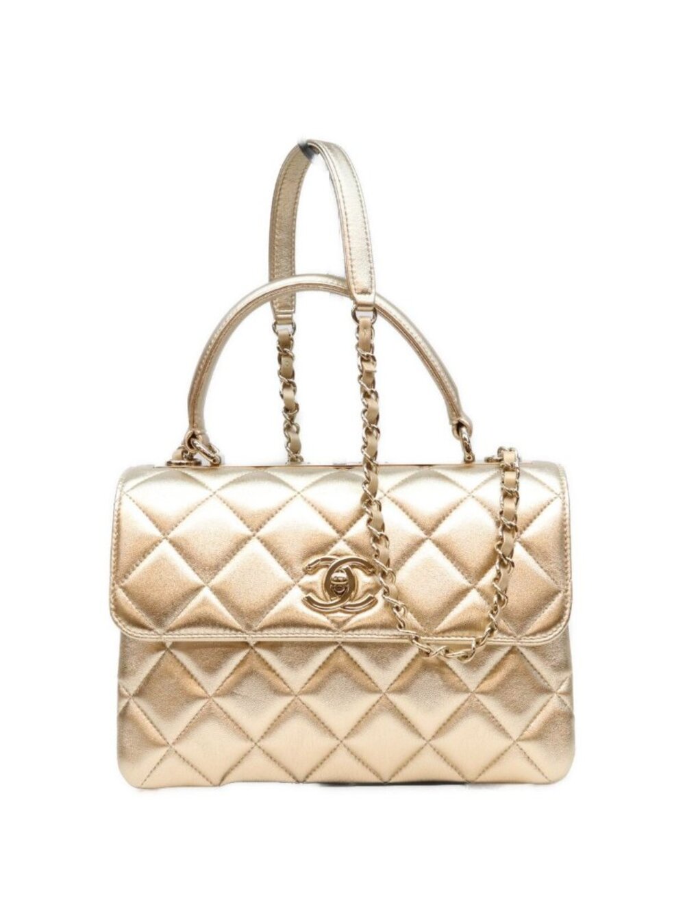 Chanel Gold Trendy CC Small Lambskin Shoulder Bag